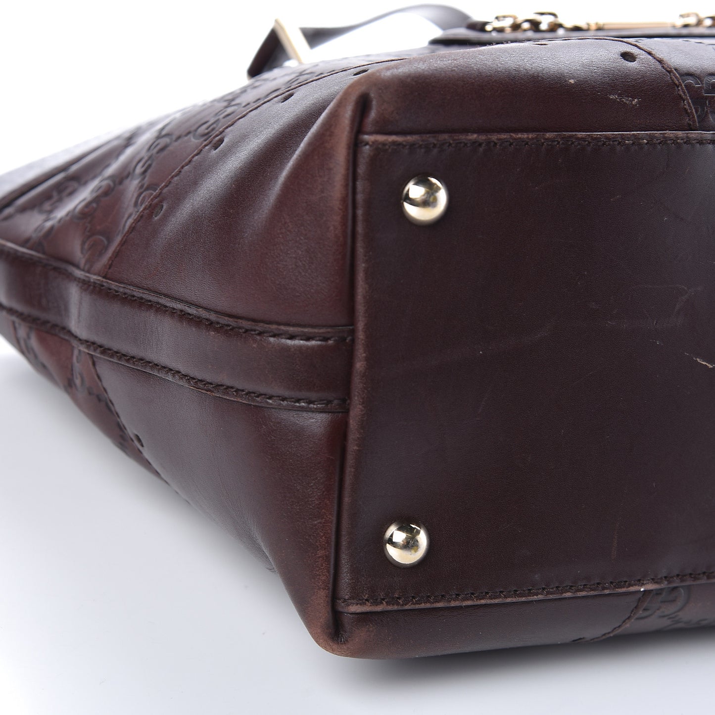 Guccissima Large Punch Tote Chocolate