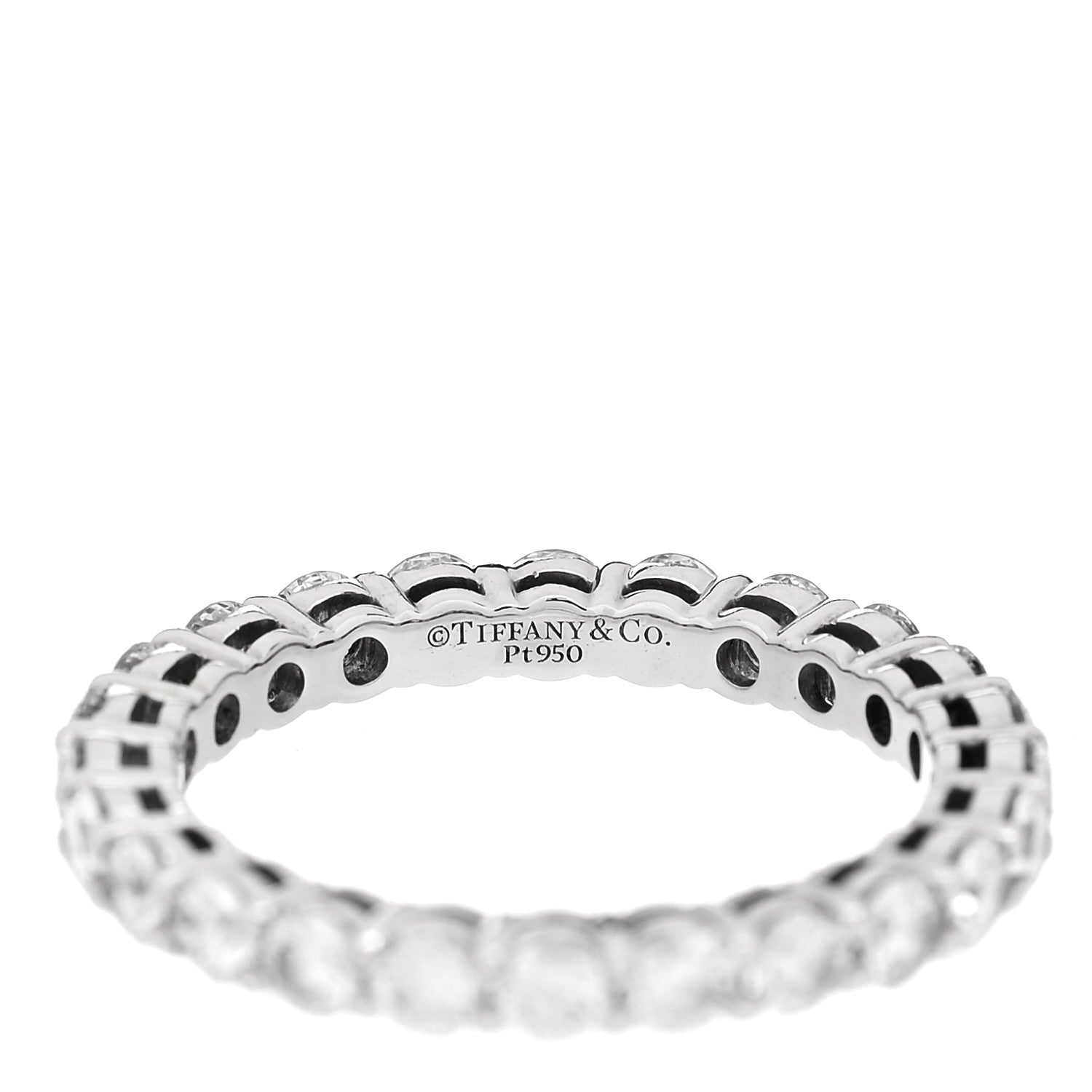 Tiffany Platinum Diamond 3mm Forever Eternity Band Ring 56 7.5 4 of 4