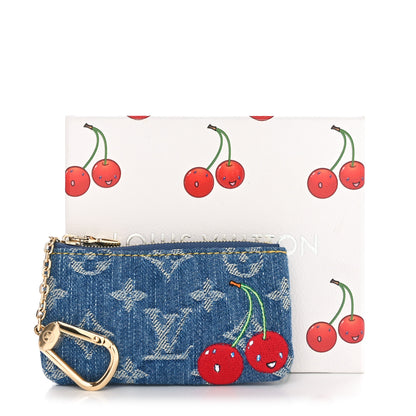 Louis Vuitton LV X TM Monogram Denim Cerises Key Pouch Blue 8 of 8