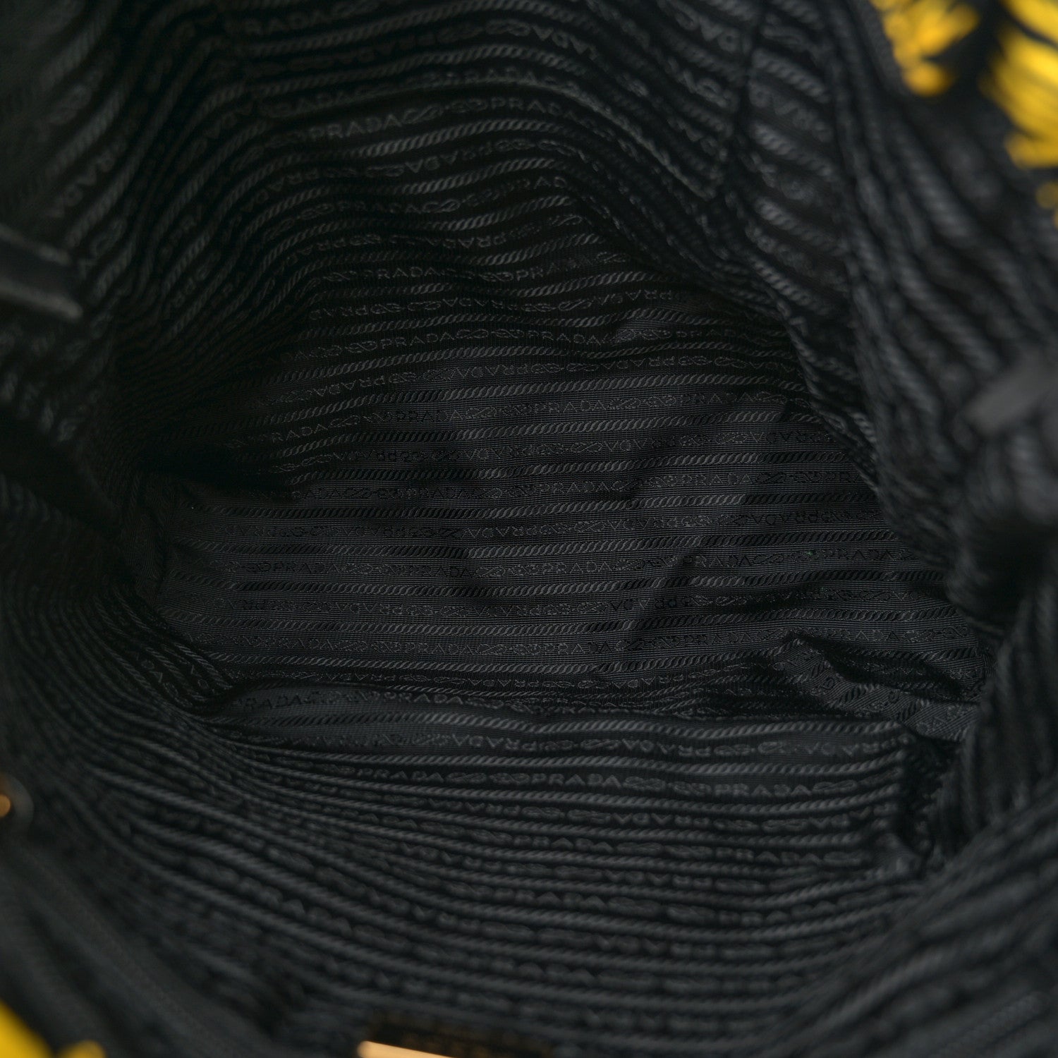 Prada Tessuto Nylon Saffiano Floral Print Tote Giallo 5 of 10