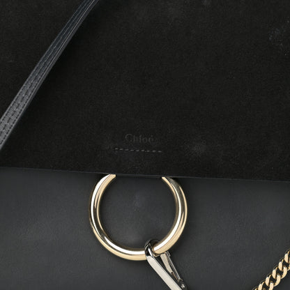 Chloe Suede Calfskin Medium Faye Shoulder Bag Black 8 of 11