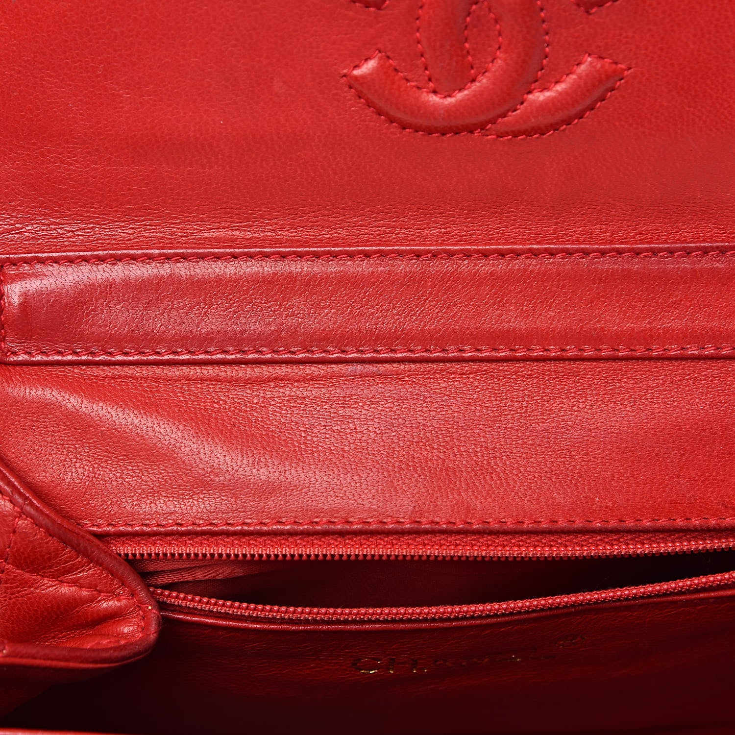 Chanel Lambskin Quilted CC Tassel Flap Red 11 of 26