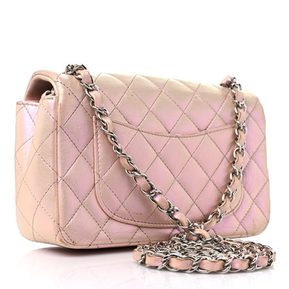 Chanel Iridescent Calfskin Quilted Mini Rectangular Flap Pink 2 of 15