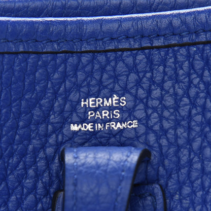 Hermes Taurillon Clemence Amazone Evelyne TPM Bleu Electrique Black 5 of 8