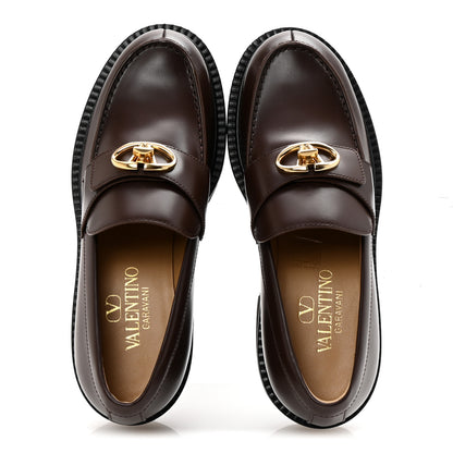 Valentino Garavani Calfskin Vlogo Turn Lock Loafers 35 Fondant 5 of 9