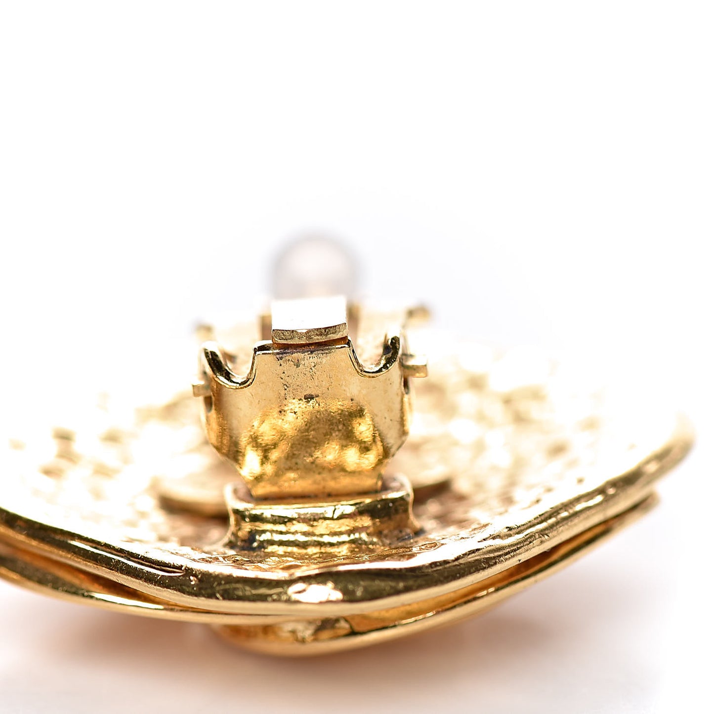 CC Square Clip On Earrings Gold