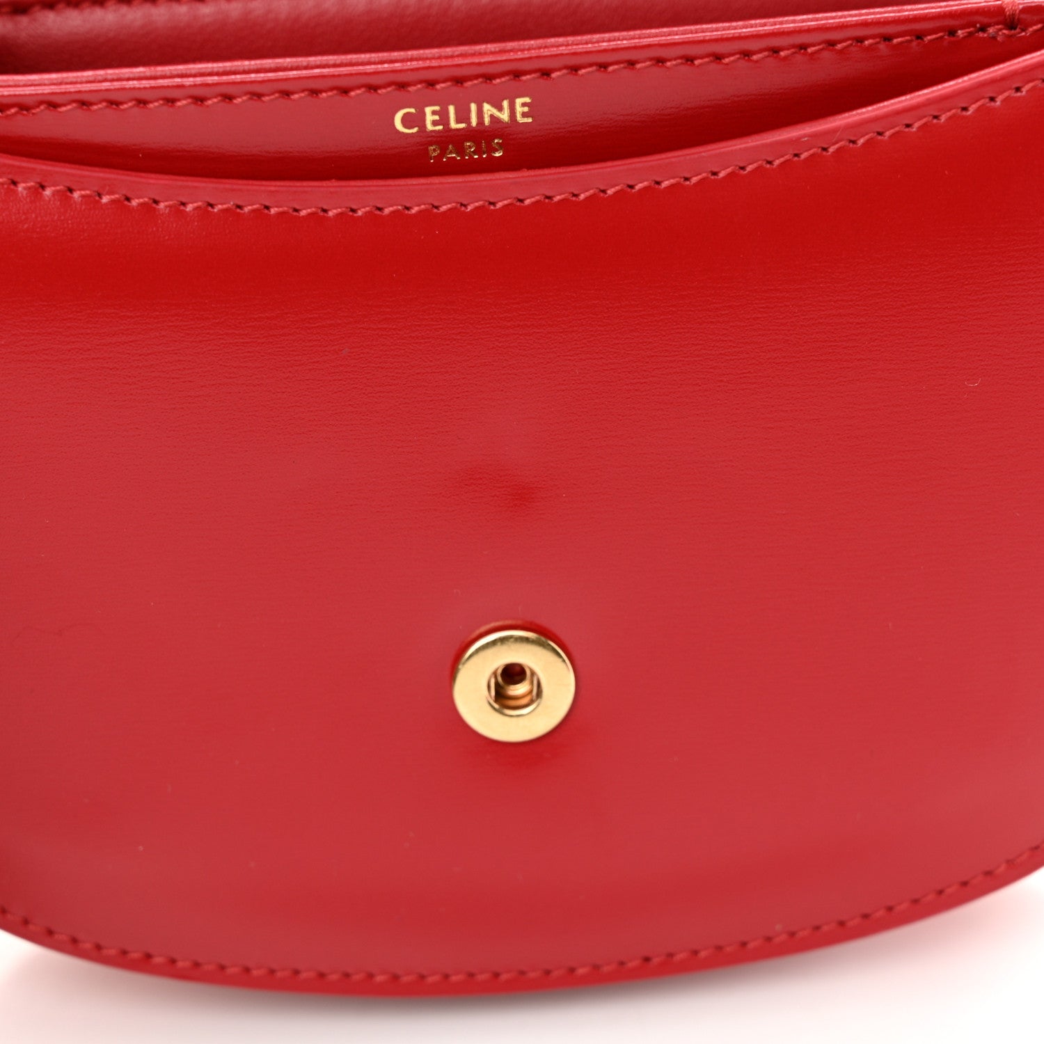 Celine Shiny Calfskin Triomphe Mini Besace Clea Red 12 of 15