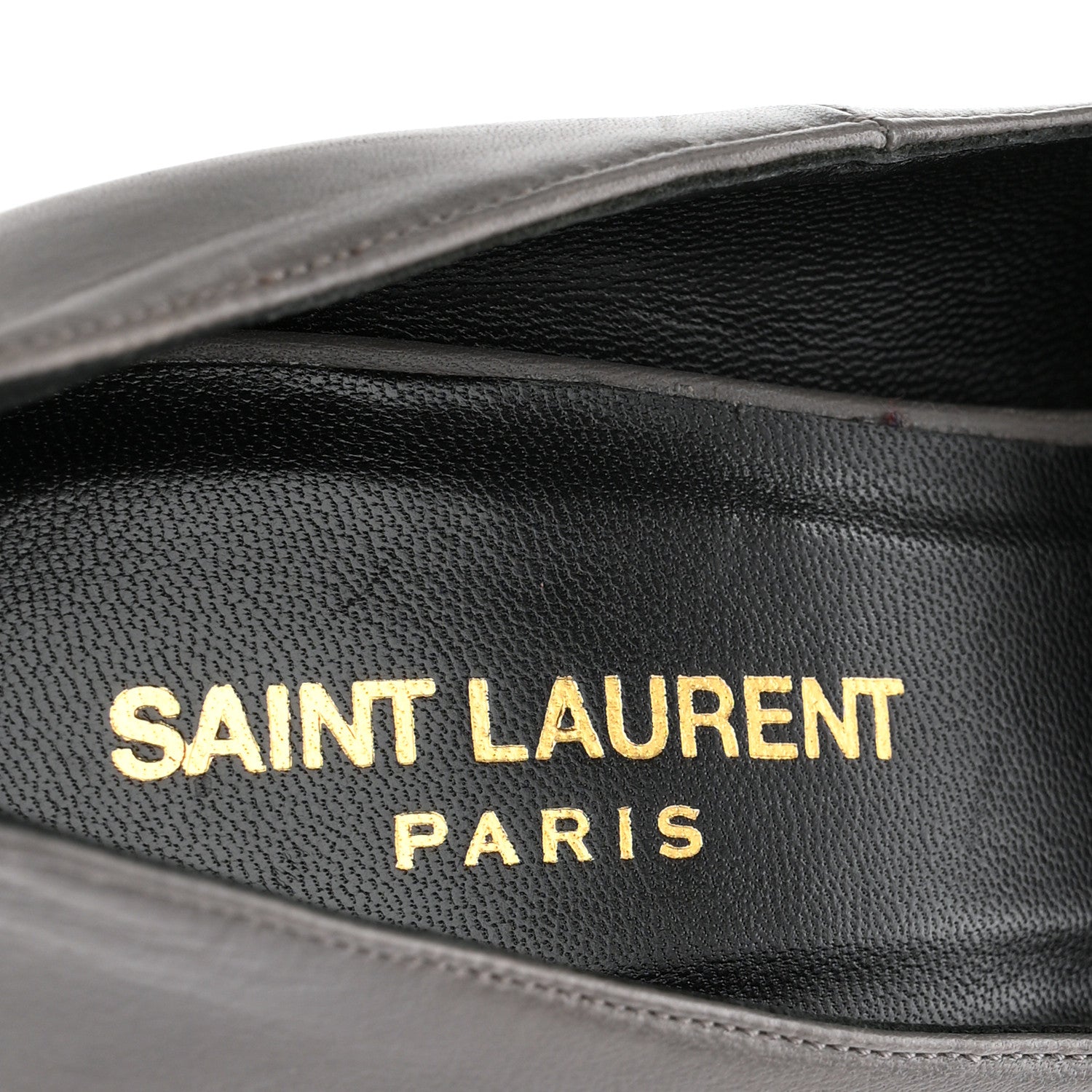 Saint Laurent Calfskin Cap Toe Janis 105 Platform Pumps 39.5 Grey 8 of 9