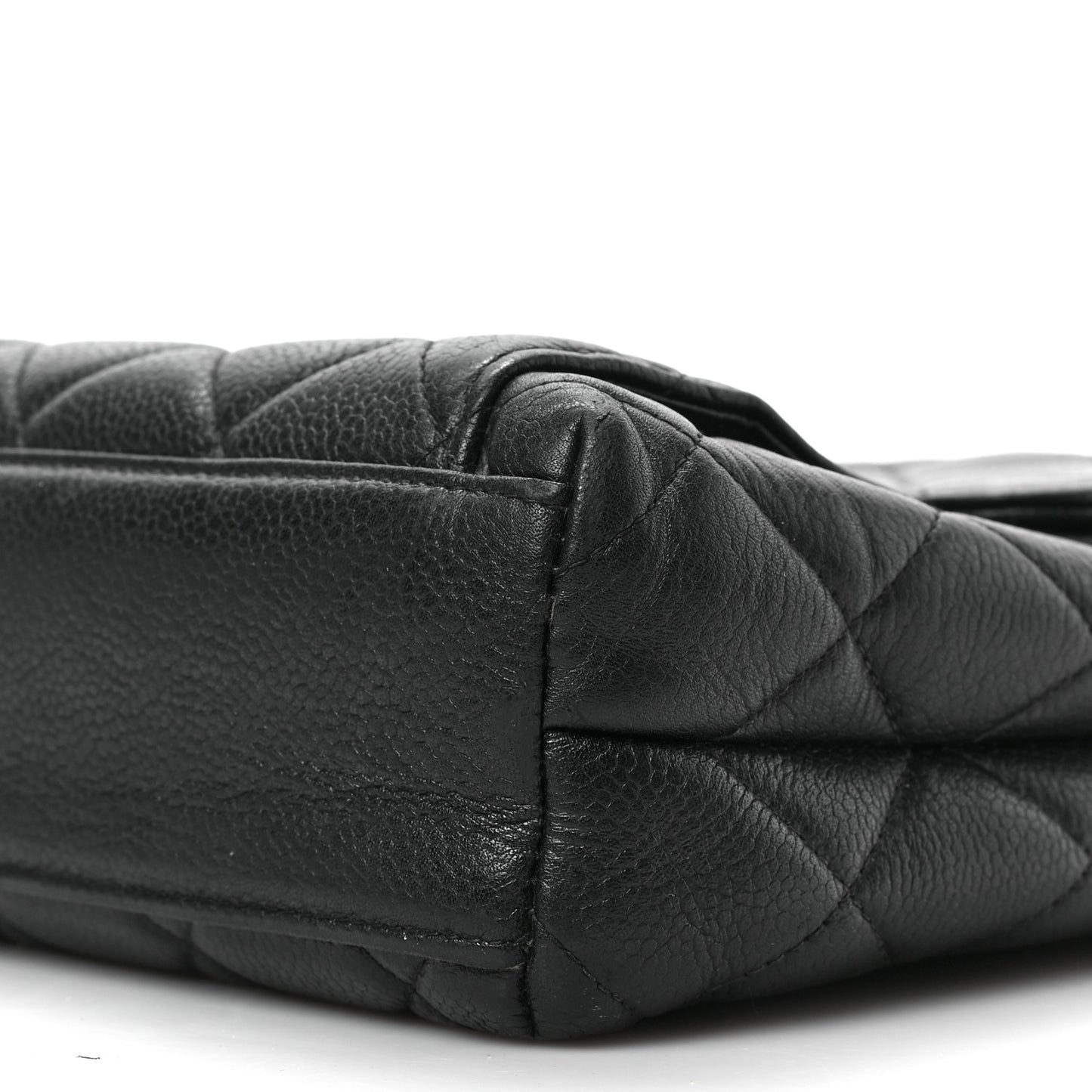 Caviar Quilted Flap Shoulder Bag Black