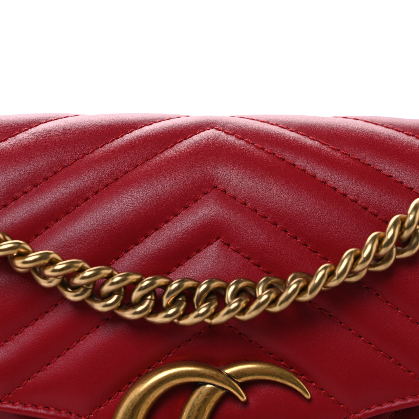 Calfskin Matelasse Small GG Marmont Shoulder Bag Hibiscus Red