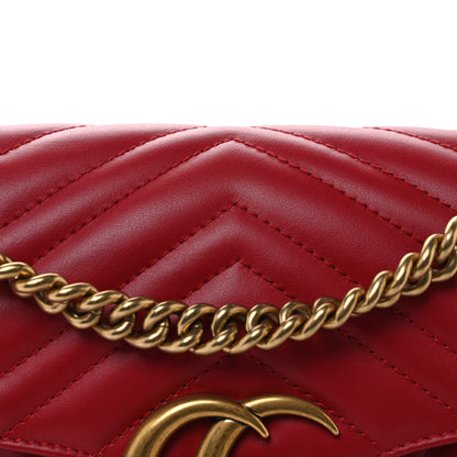 Gucci Calfskin Matelasse Small GG Marmont Shoulder Bag Hibiscus Red 8 of 11
