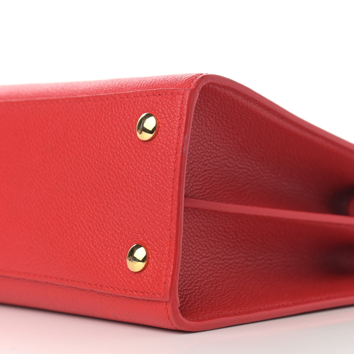 Burberry Grainy Calfskin Small Two Handle Title Bag Red 11 of 14