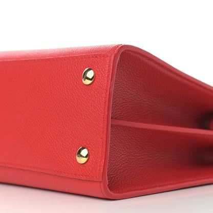 Burberry Grainy Calfskin Small Two Handle Title Bag Red 11 of 14