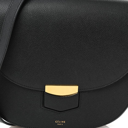 Celine Grained Calfskin Compact Trotteur Black 8 of 10