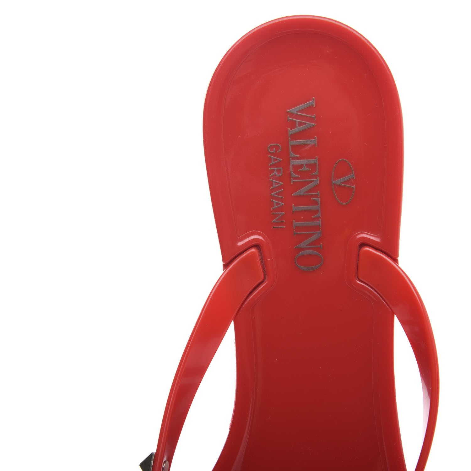 Valentino Garavani PVC Jelly Rockstud Bow Thong Sandals 40 Rosso Valentino 8 of 10