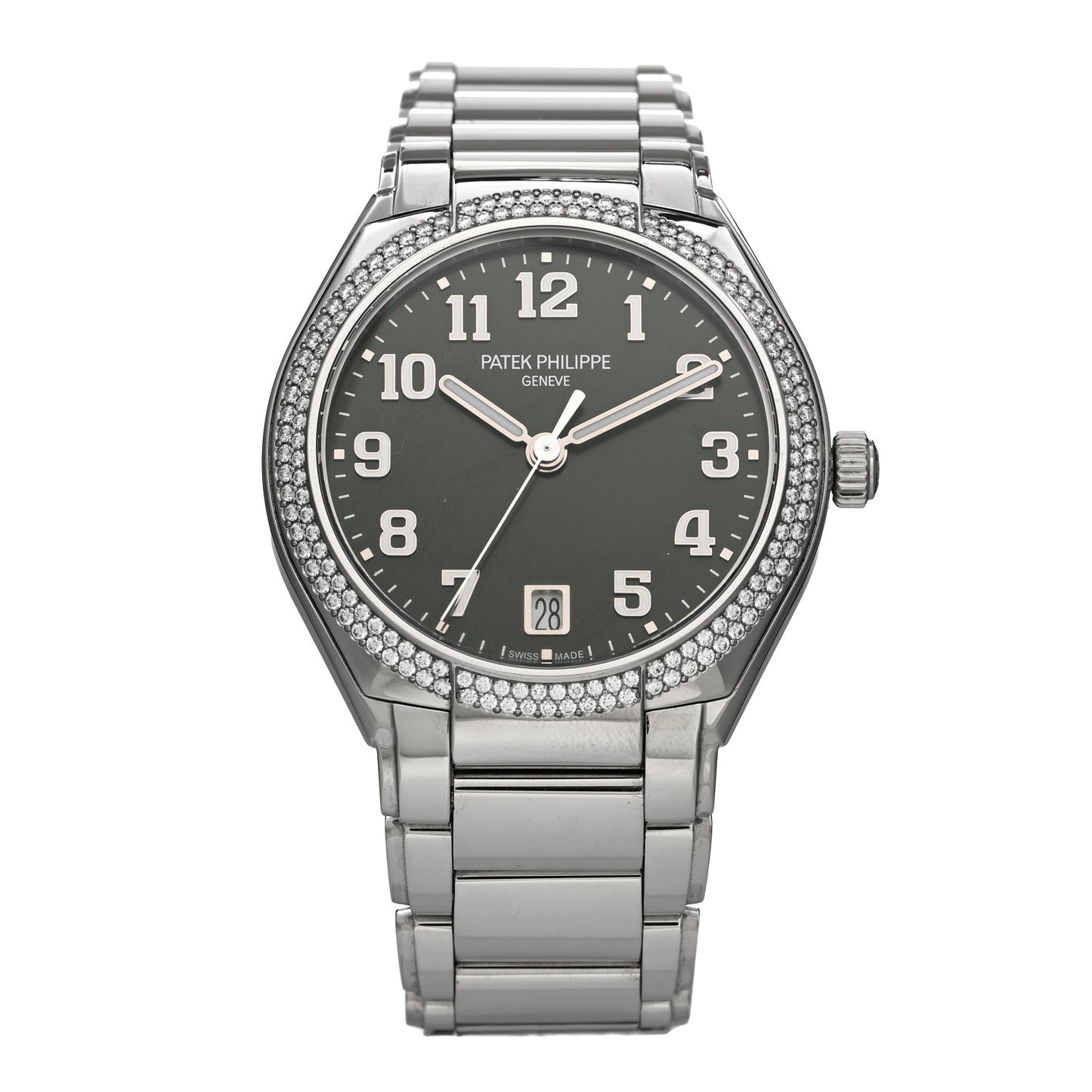 Stainless Steel Diamond 36mm Twenty-4 Automatic Watch Green 7300/1200A-011