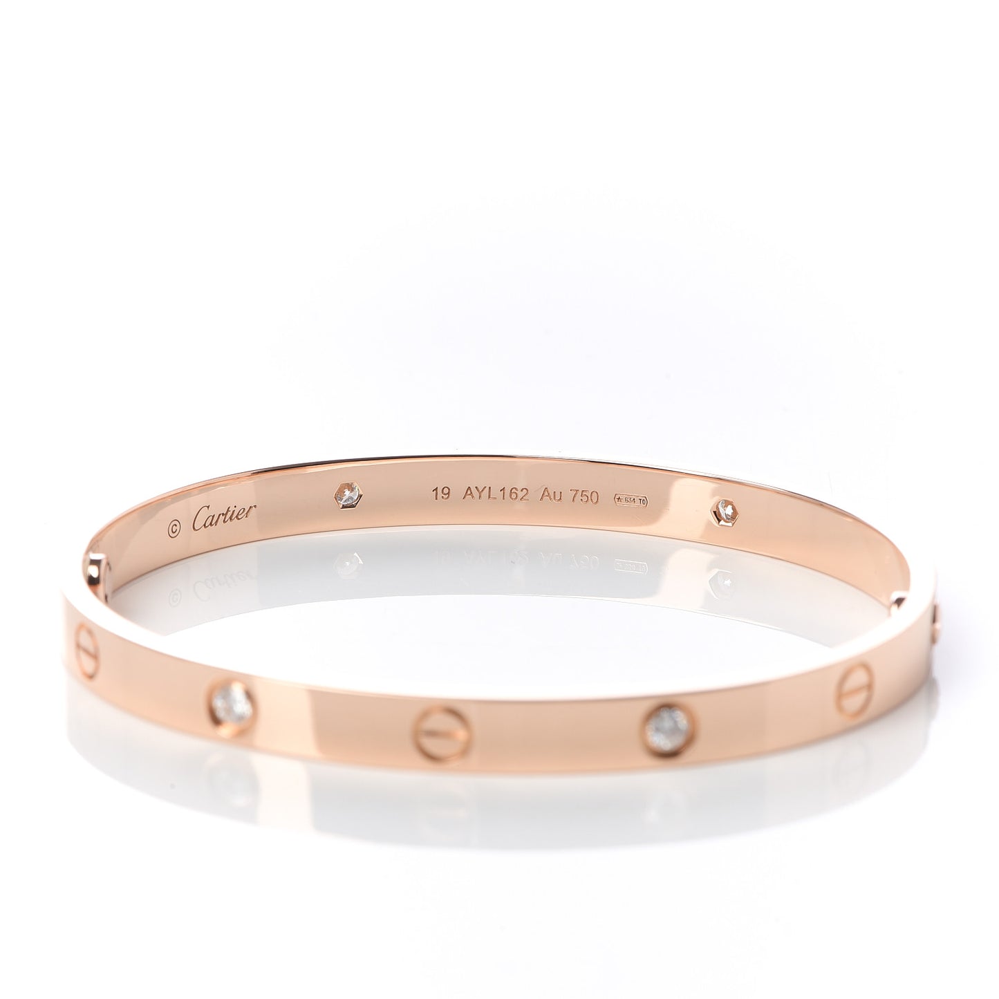 18K Pink Gold 4 Diamond LOVE Bracelet 19