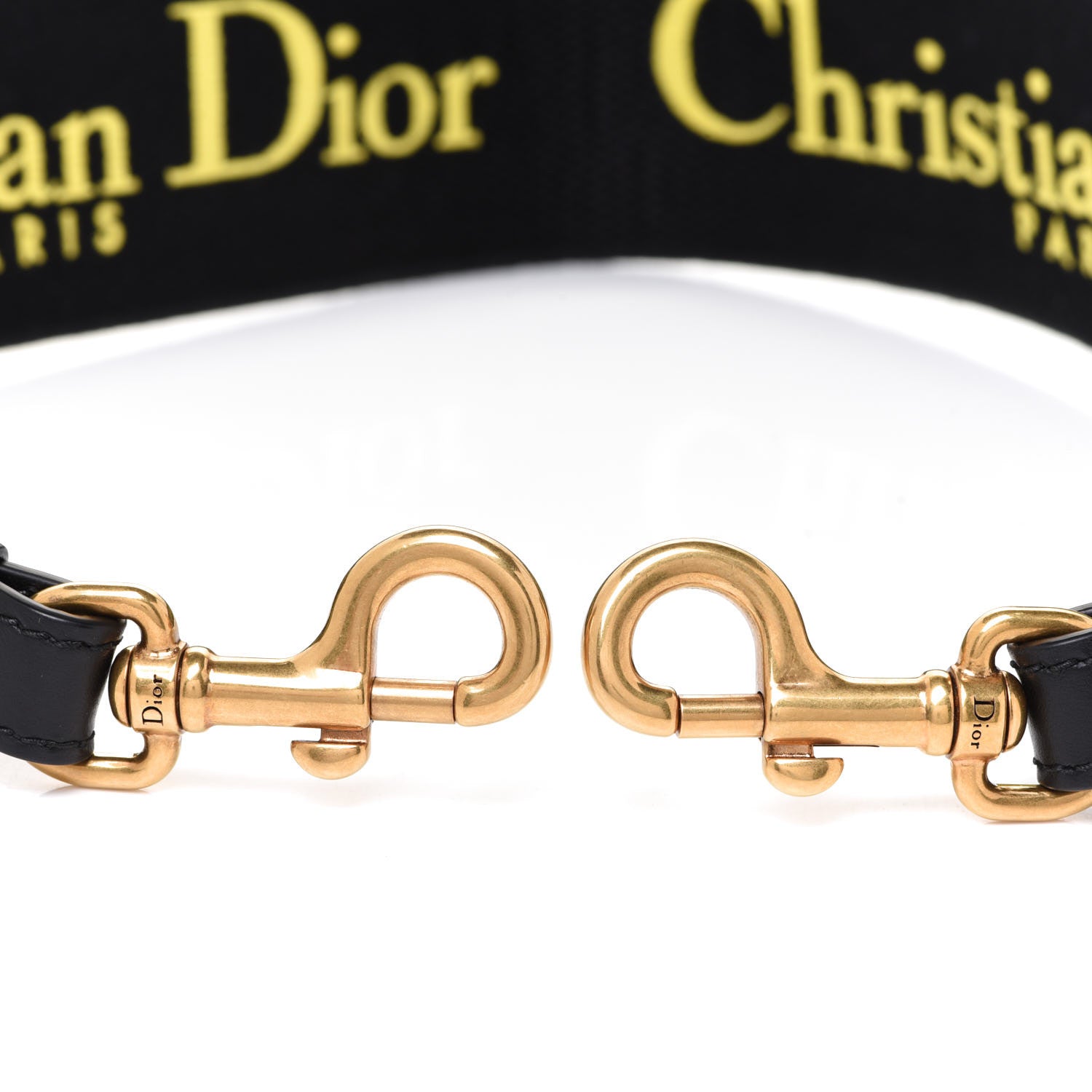 Christian Dior Canvas Embroidered Shoulder Strap Yellow 3 of 4
