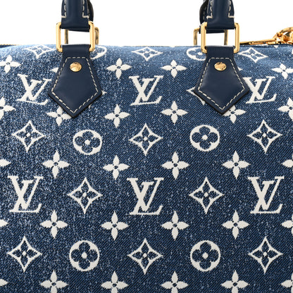 Louis Vuitton Monogram Jacquard Denim Speedy Bandouliere 25 Bleu 7 of 9