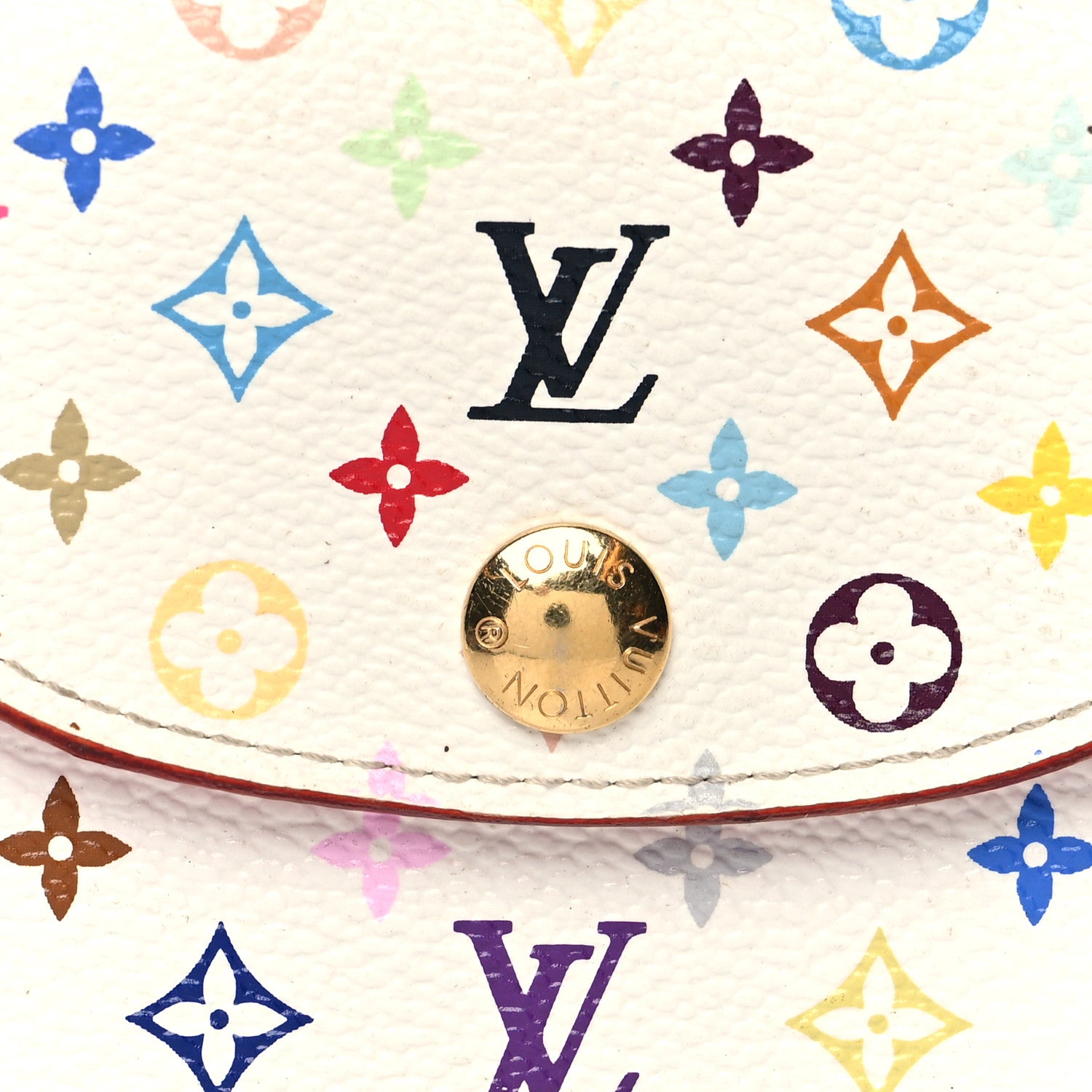 Louis Vuitton Monogram Multicolor Business Card Holder White Litchi 7 of 8