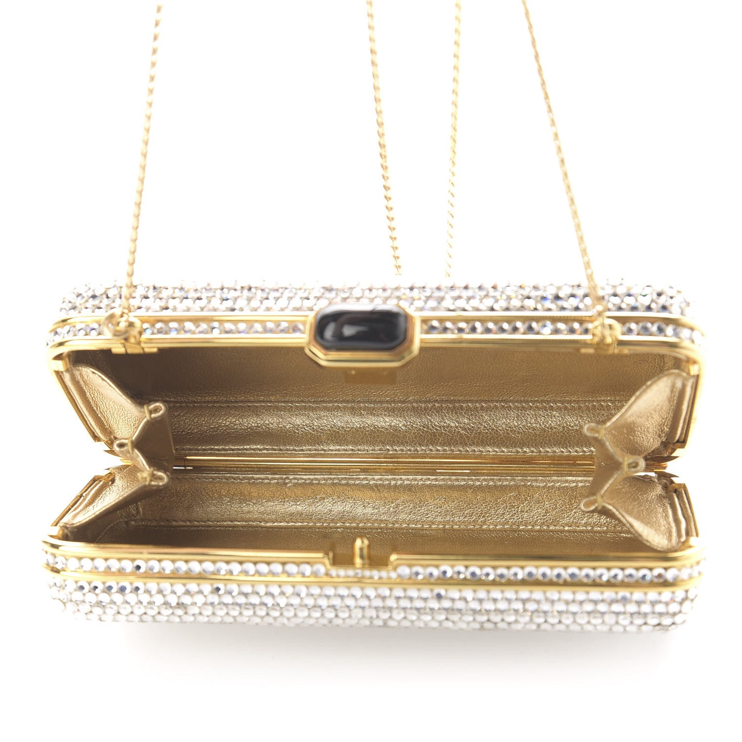 Swarovski Crystal Minaudiere Clutch Silver Gold