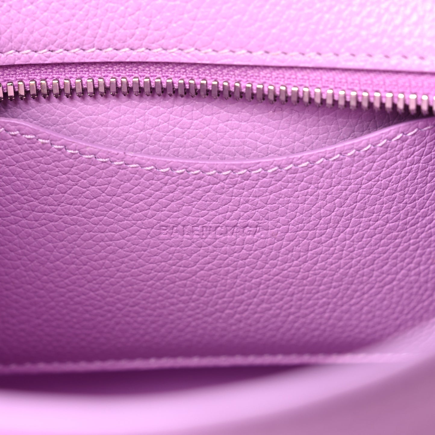 Grained Calfskin Neo Classic Silver Hardware Mini City Lilac
