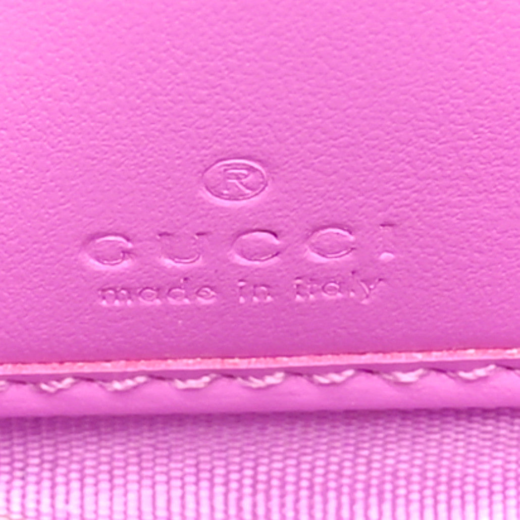 Calfskin GG Monogram GG Marmont Zip Around Wallet Lilac Yellow