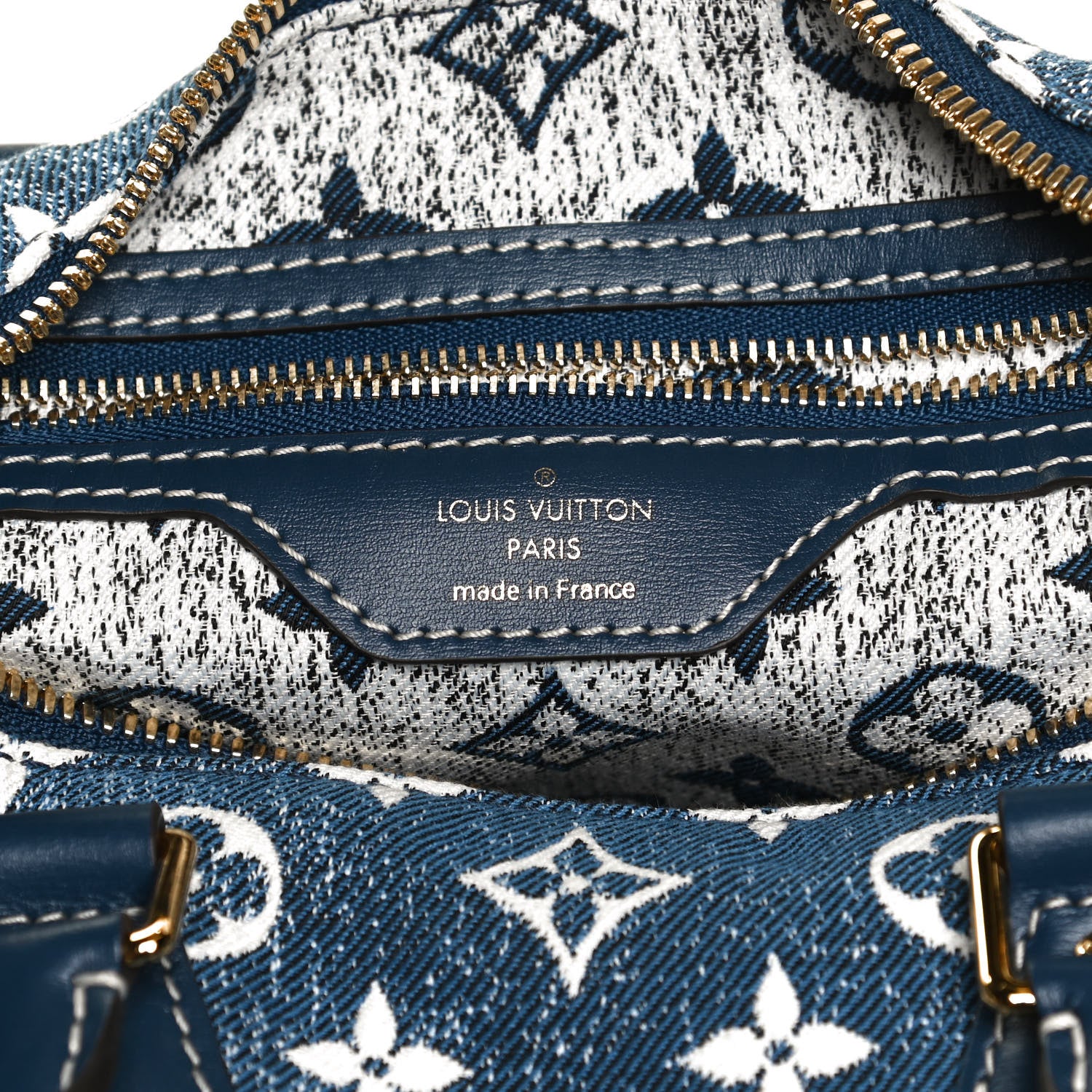 Louis Vuitton Monogram Jacquard Denim Speedy Bandouliere 25 Bleu 6 of 15