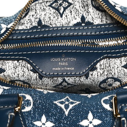 Louis Vuitton Monogram Jacquard Denim Speedy Bandouliere 25 Bleu 6 of 15