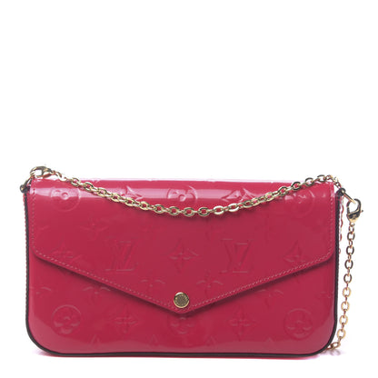 Louis Vuitton Vernis Felicie Pochette Chain Wallet Rose Indien 1 of 11