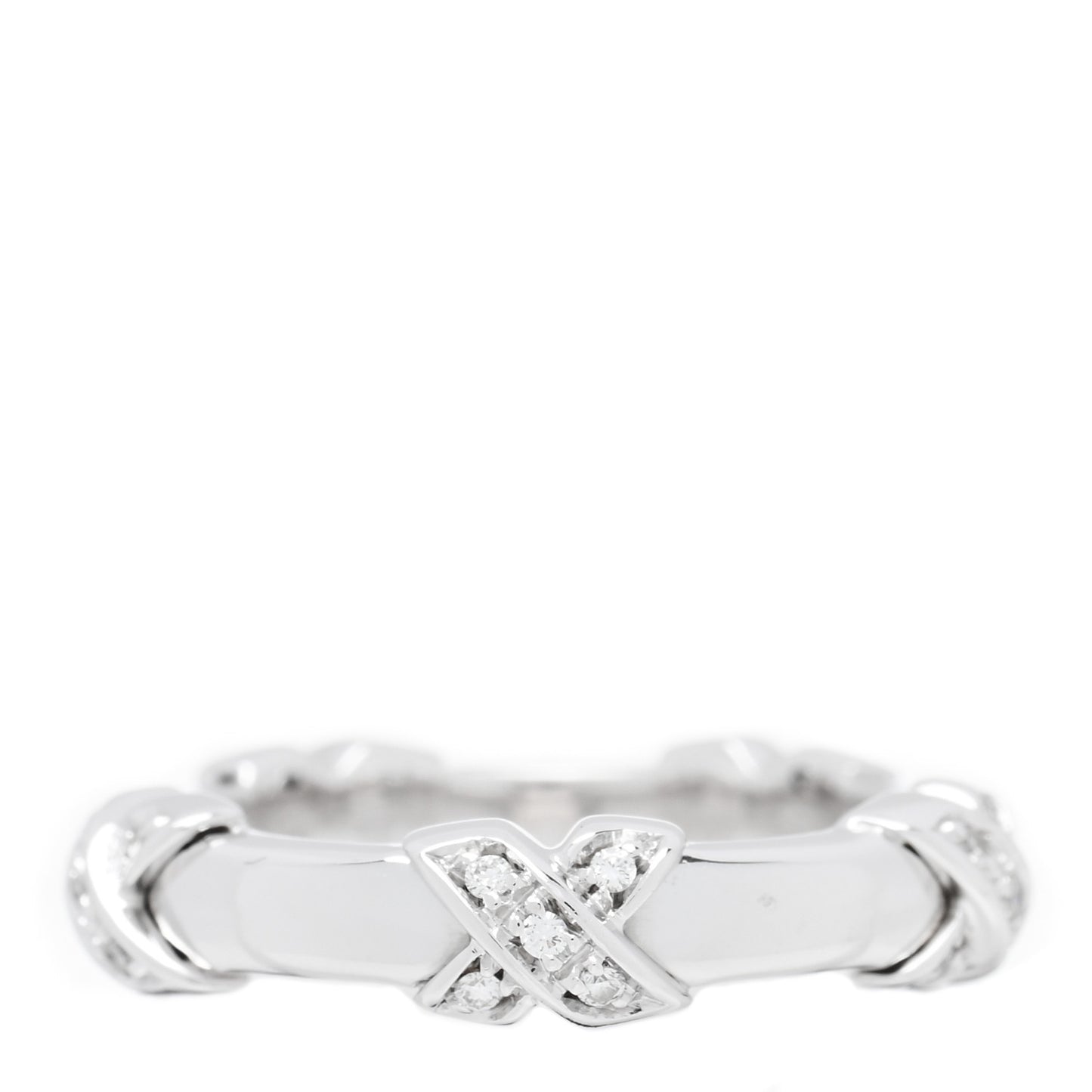 18K White Gold Diamond Signature X Ring 51 5.75