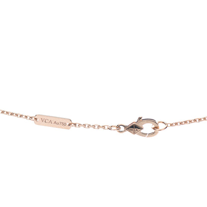 Van Cleef & Arpels 18K Rose Gold Diamond Vintage Alhambra Pendant Necklace 4 of 5