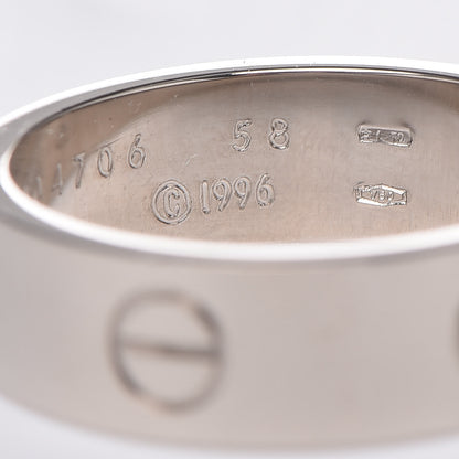 Cartier 18K White Gold 6mm LOVE Ring 58 8.25 4 of 5