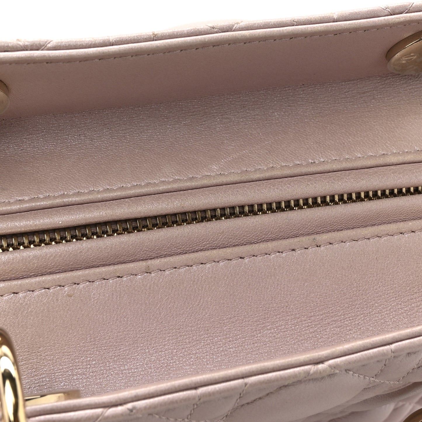 Pearly Lambskin Cannage Medium Lady Dior Lotus