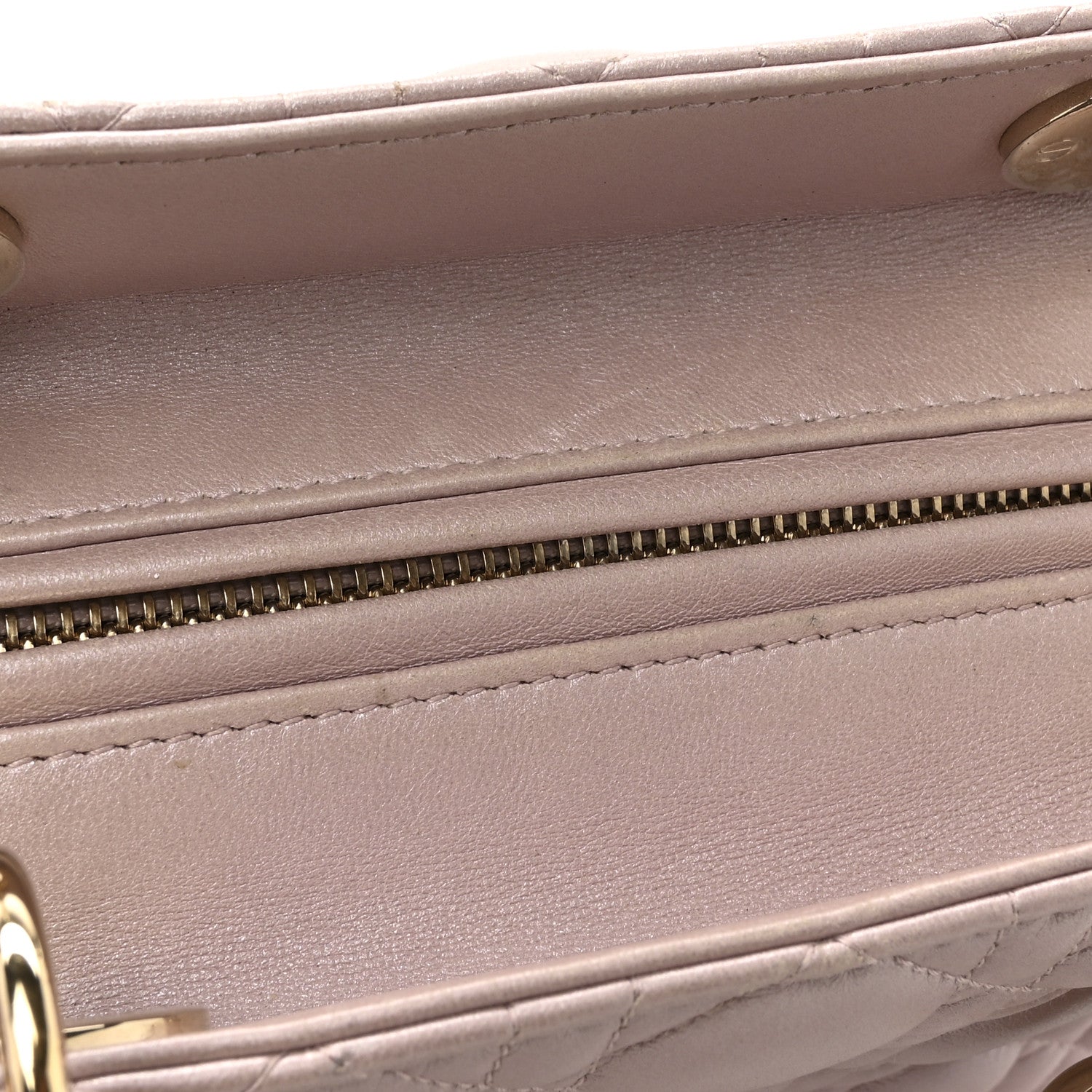 Christian Dior Pearly Lambskin Cannage Medium Lady Dior Lotus 13 of 16