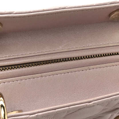 Christian Dior Pearly Lambskin Cannage Medium Lady Dior Lotus 13 of 16