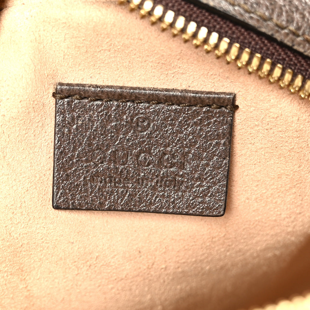 Gucci GG Supreme Monogram Web Mini Ophidia Round Shoulder Bag Brown ...