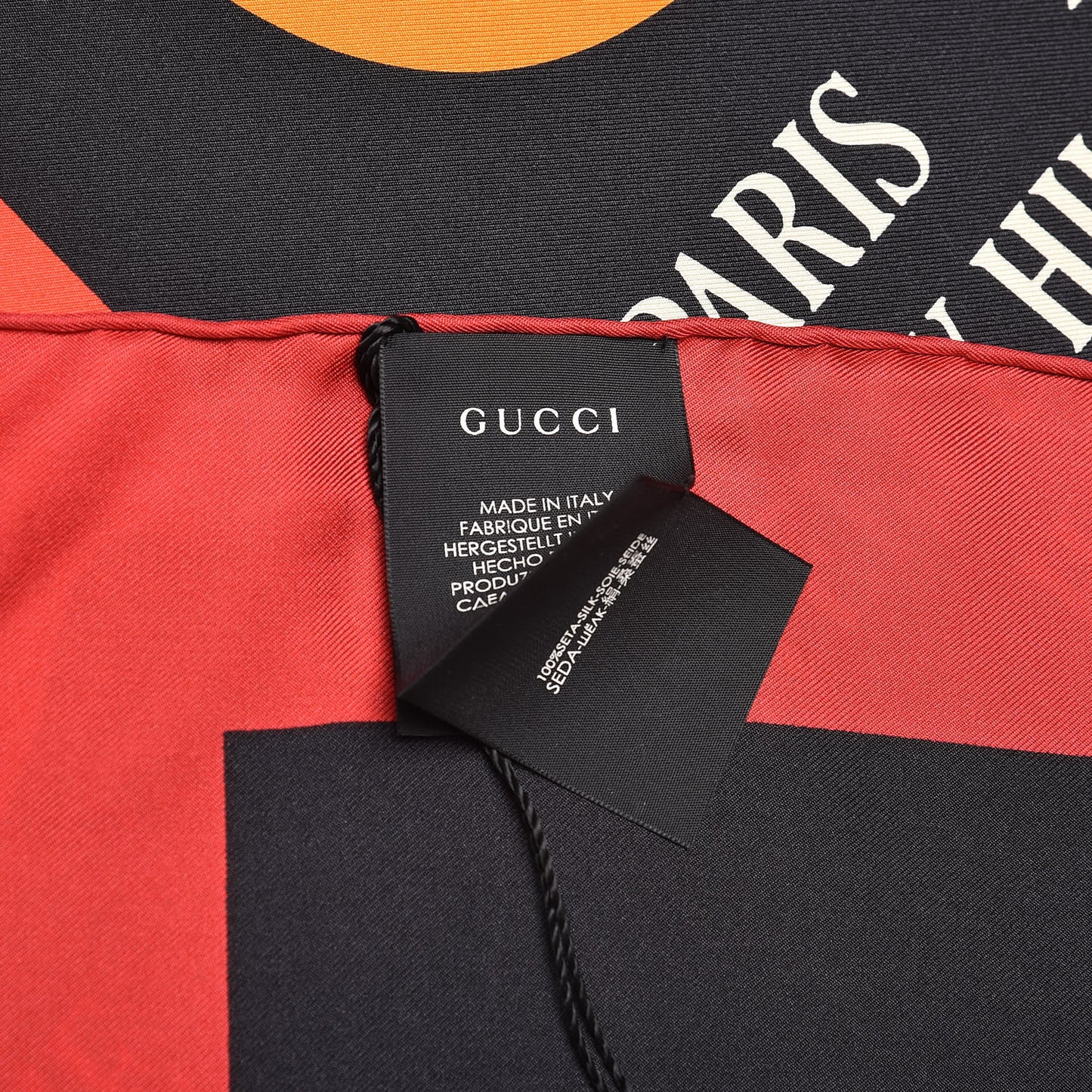 Silk Gucci Multiworld Square Scarf Black Multicolor