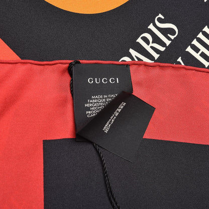 Gucci Silk Gucci Multiworld Square Scarf Black Multicolor 3 of 4