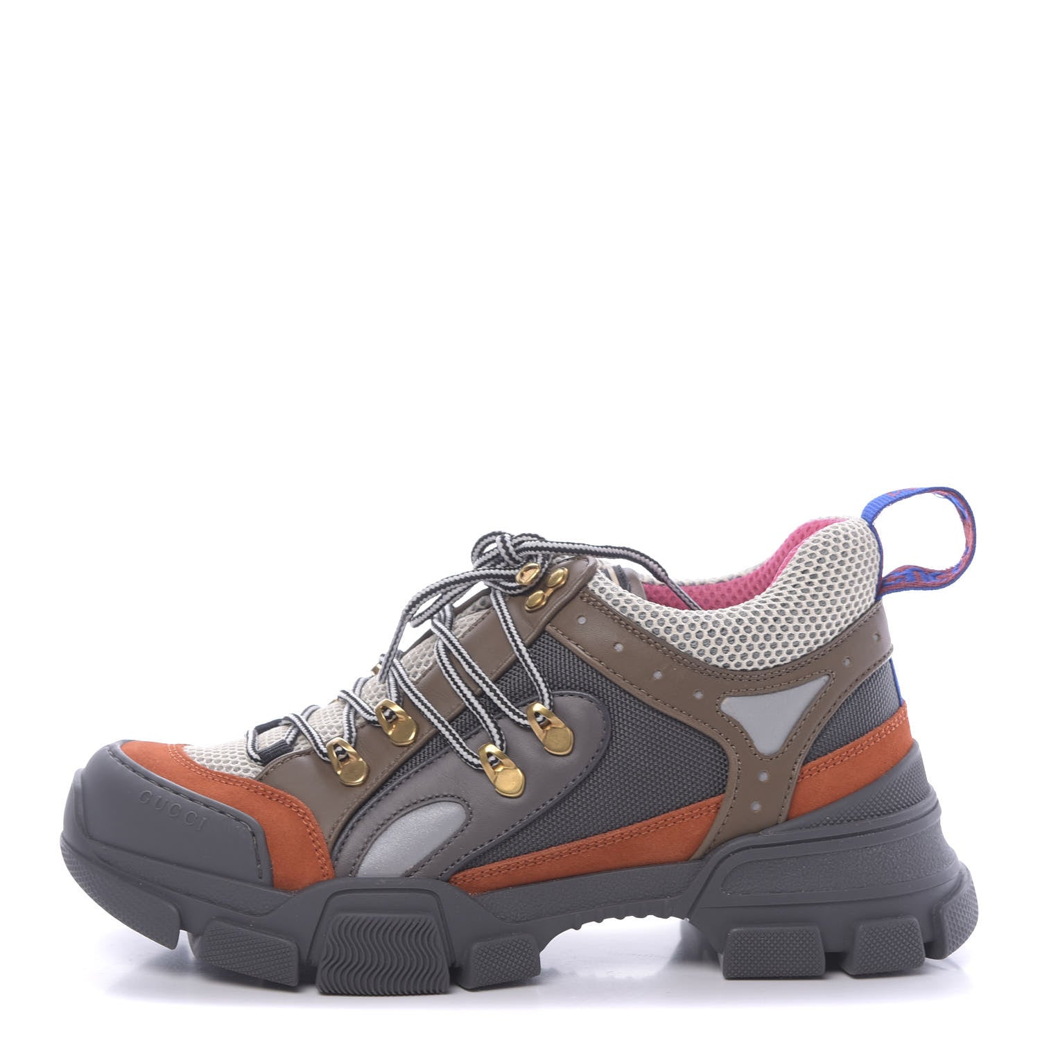 Gucci X SEGA Mesh Canvas Calfskin Womens Flashtrek Sneakers 39 White Box Pink Ardesia Loess 1 of 8