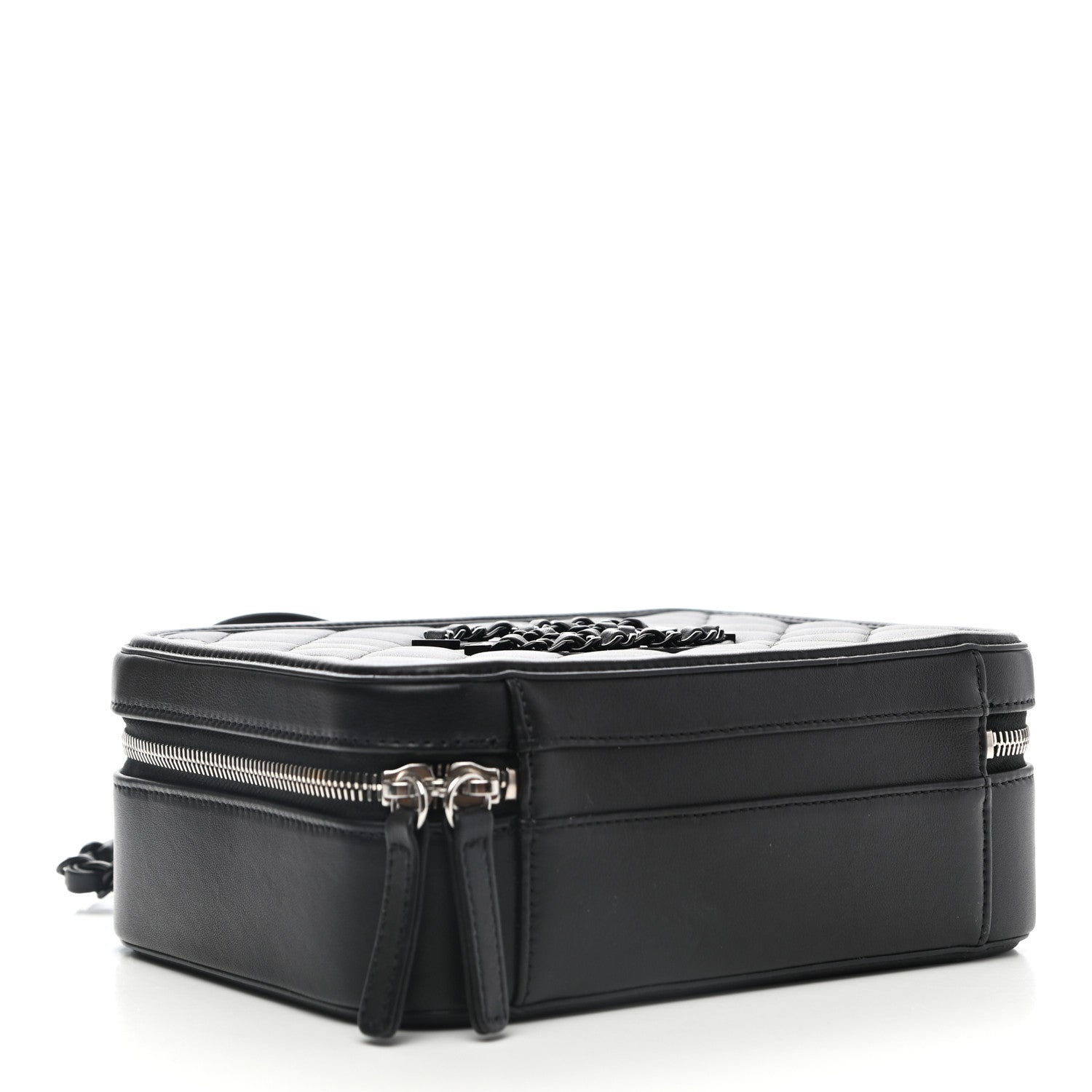Chanel Lambskin Quilted Medium CC Filigree Vanity Case Black 4 of 11