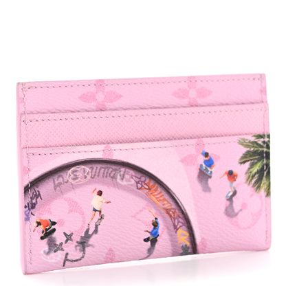 Louis Vuitton Monogram Double Card Holder Pink 3 of 9