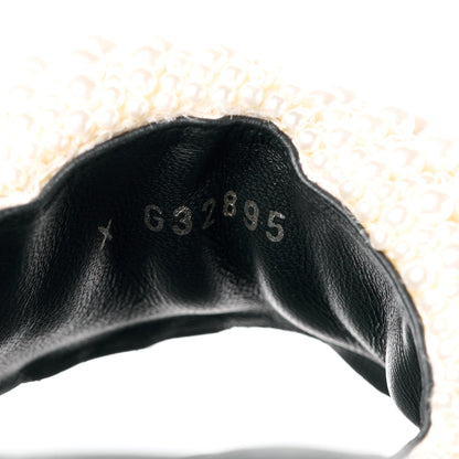 Chanel Fantasy Calfskin Pearl Cord CC Mules 38 Ivory Black 8 of 11