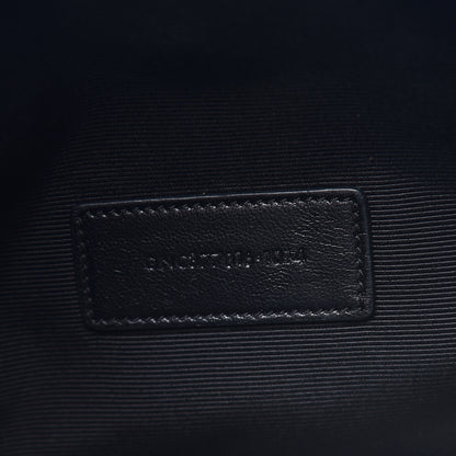 Saint Laurent Calfskin Crocodile Embossed Monogram Zip Pouch Black 6 of 7