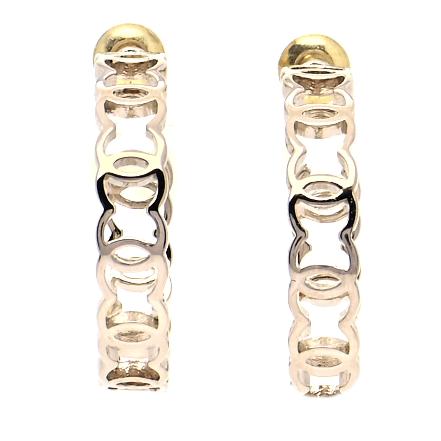 Metal CC Hoop Earrings Gold