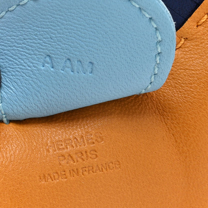 Hermes Milo Lambskin Grigri Rodeo Horse Bag Charm GM Kraft Celeste Bleu De Malte 3 of 3