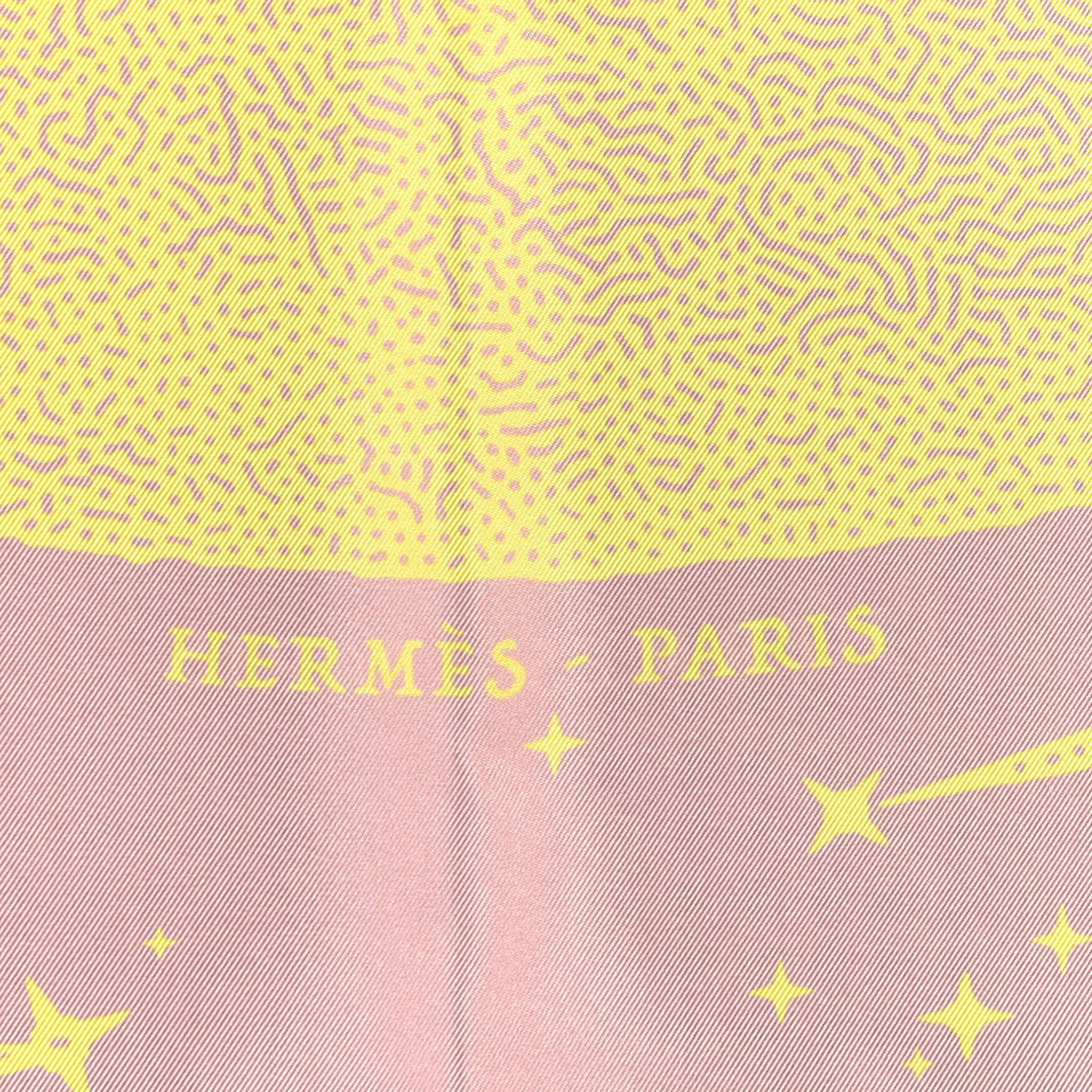 Silk Double Face Clair De Lune Scarf 90 Vieux Rose Jaune