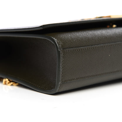 Saint Laurent Grain De Poudre Medium Classic Monogram Kate Satchel Dark Tea 7 of 9