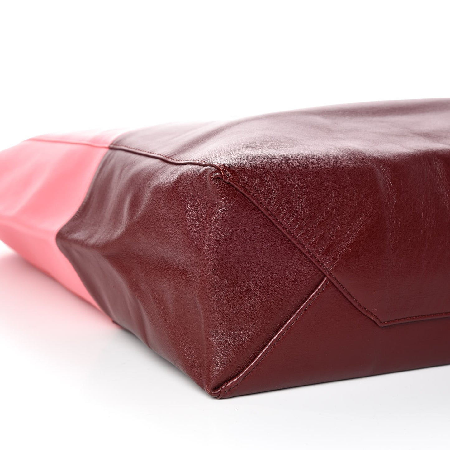 Smooth Lambskin Vertical Bi-Cabas Pink Rust