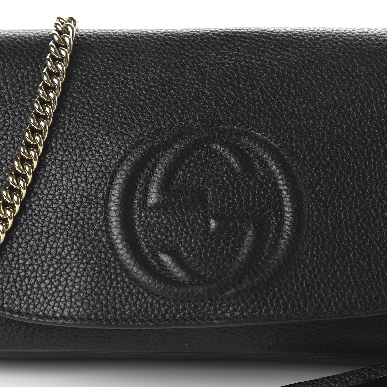 Gucci Pebbled Calfskin Medium Soho Flap Crossbody Black 9 of 9